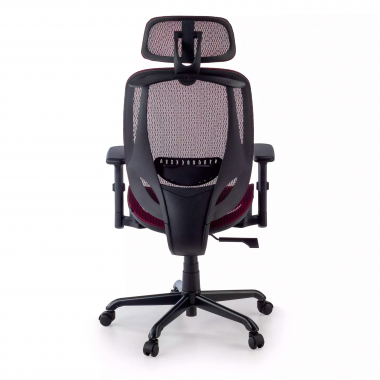 chaise ergonomique rouge locktech maille accoudoirs reglables 1d soutien lombaire appui tete 9