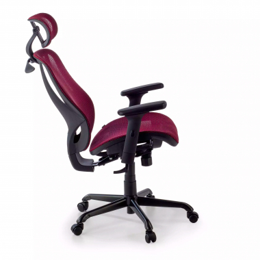 chaise ergonomique rouge locktech maille accoudoirs reglables 1d soutien lombaire appui tete 10