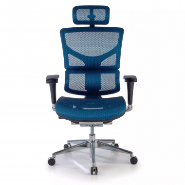 chaise ergonomique bleu next2 avec appui tete maille accoudoirs reglables 4d soutien lombaire appui tete 4