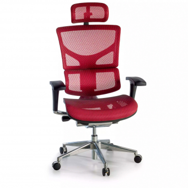 chaise ergonomique rouge next2 avec appui tete maille accoudoirs reglables 4d soutien lombaire appui tete 1