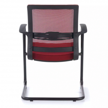 chaise de conference rouge alpha maille accoudoirs fixes 7