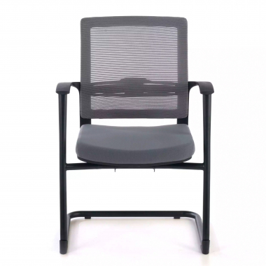 chaise de conference gris alpha maille accoudoirs fixes 3
