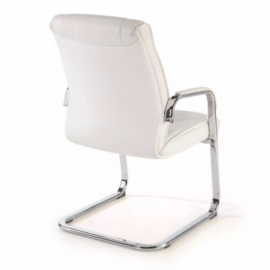 chaise de conference blanc pietement luge cuir naturel cuir authentique accoudoirs rembourres 4