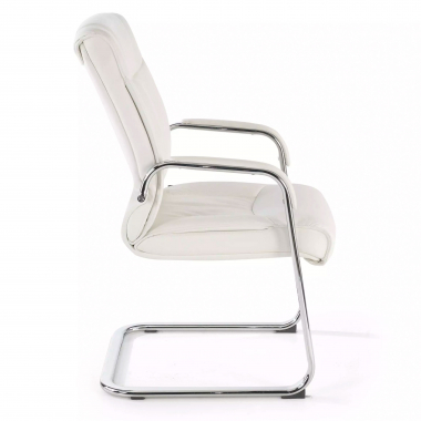chaise de conference blanc pietement luge cuir naturel cuir authentique accoudoirs rembourres 6