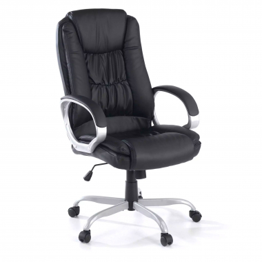 fauteuil de bureau noir baltimore simil cuir accoudoirs rembourres 1