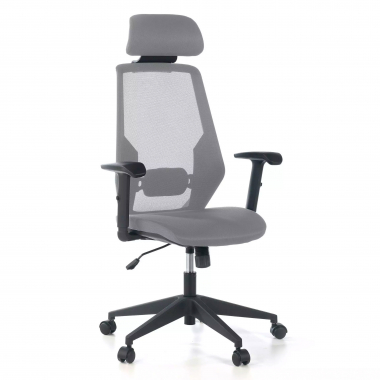 chaise de bureau gris belinda maille accoudoirs reglables 1d soutien lombaire appui tete 1
