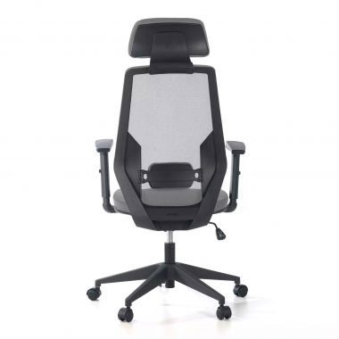 chaise de bureau gris belinda maille accoudoirs reglables 1d soutien lombaire appui tete 6