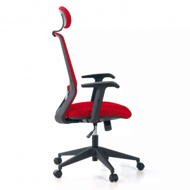 chaise de bureau rouge belinda maille accoudoirs reglables 1d soutien lombaire appui tete 4