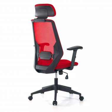 chaise de bureau rouge belinda maille accoudoirs reglables 1d soutien lombaire appui tete 5