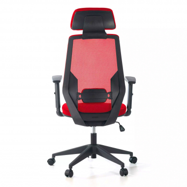 chaise de bureau rouge belinda maille accoudoirs reglables 1d soutien lombaire appui tete 6