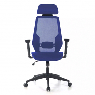 chaise de bureau bleu belinda maille accoudoirs reglables 1d soutien lombaire appui tete 3