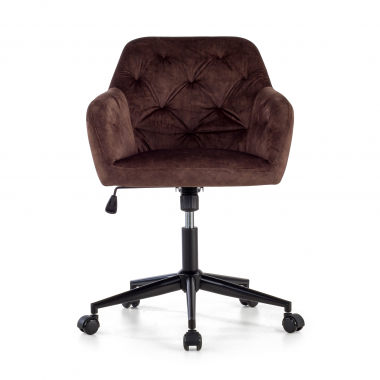 chaise pivotante marron rose tissu sans accoudoirs 3