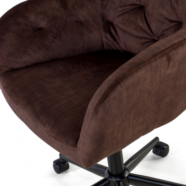 chaise pivotante marron rose tissu sans accoudoirs 5