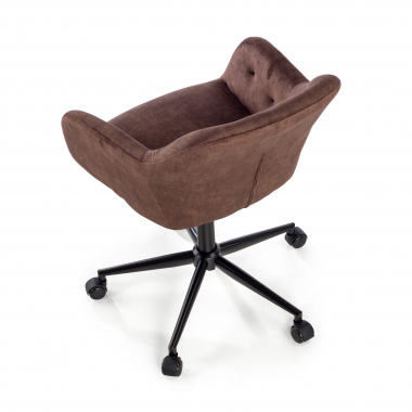 chaise pivotante marron rose tissu sans accoudoirs 6