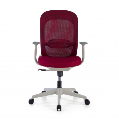 chaise de bureau pas cher rouge saura maille accoudoirs fixes soutien lombaire 3