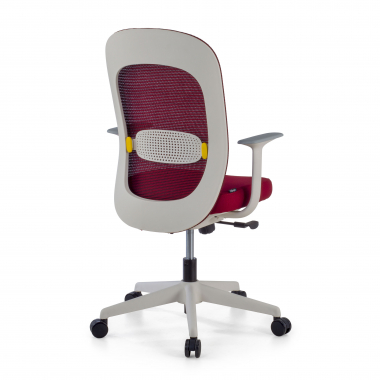 chaise de bureau pas cher rouge saura maille accoudoirs fixes soutien lombaire 5