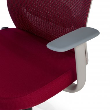 chaise de bureau pas cher rouge saura maille accoudoirs fixes soutien lombaire 7