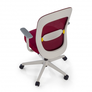 chaise de bureau pas cher rouge saura maille accoudoirs fixes soutien lombaire 10