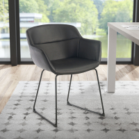 Chaise Salle d'Attente Ores, Patin, Siège rembourré, Cuir