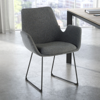 Chaise Salle d'Attente Glamm, Patin, structure en acier