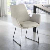 Chaise Salle d'Attente Glamm, Patin, structure en acier