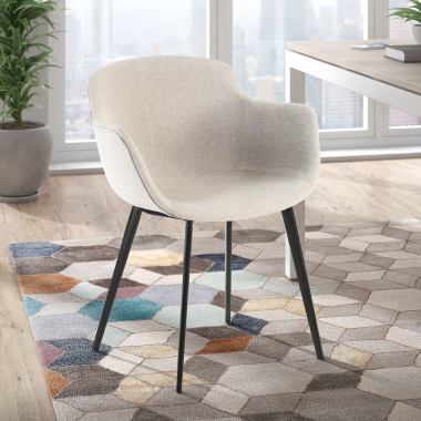 chaise de conference noir gris 4 pattes tissu accoudoirs rembourres 2