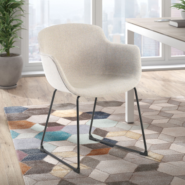 chaise de conference noir gris structure pietement luge maille accoudoirs fixes 2
