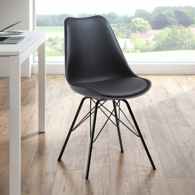 chaise de conference noir chaise pietement metallique plastique sans accoudoirs 2