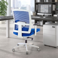 Chaise de bureau ergonomique Akira white, mécanisme synchronisé