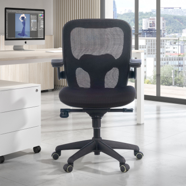 chaise ergonomique noir chaise de bureau maille accoudoirs mobiles soutien lombaire 2