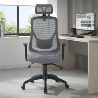 Chaise pour Ordinateur Lake, en maille, avec accoudoirs réglables et appui-tête