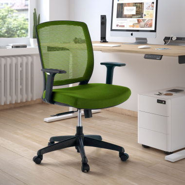chaise pivotante vert chaise structure noire maille accoudoirs reglables 1d 2