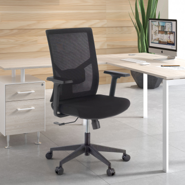 chaise ergonomique noir structure noire appui tete maille accoudoirs reglables 1d soutien lombaire 2