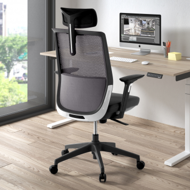 chaise de bureau noir rouge avec appui tete maille accoudoirs reglables 3d appui tete 2