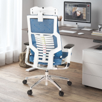 Chaise ergonomique Dynamic white, mécanisme synchronisé plus