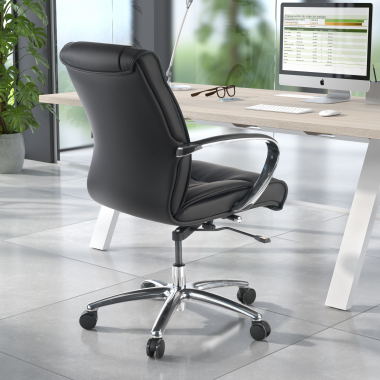 fauteuil de bureau noir respaldo bajo cuir naturel cuir authentique accoudoirs rembourres 8