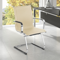Fauteuil visiteur Brenton, cadre en acier, modèle cantilever, patins