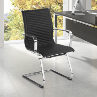 Fauteuil visiteur Brenton, cadre en acier, modèle cantilever, patins