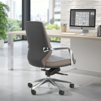 Fauteuil de Direction Rabat, mécanisme relax, aluminium, dossier bas