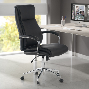 fauteuil de bureau noir counter simil cuir accoudoirs rembourres 2