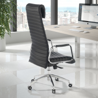 Fauteuil bureau design Tower, appuie-tête, Cuir Véritable
