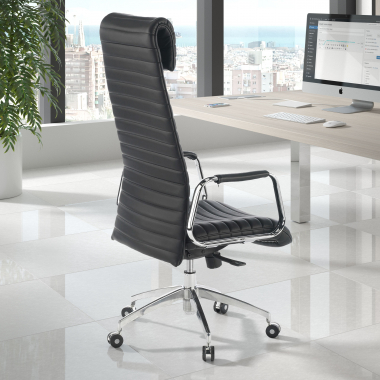 fauteuil de bureau noir cuir naturel cuir authentique accoudoirs rembourres appui tete 2