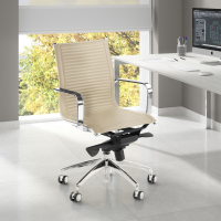Fauteuil bureau design Brenton, cadre en acier, dossier bas