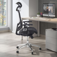 Chaise de bureau Flex, avec accoudoirs et appui-tête