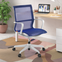 Chaise de bureau design Fox white, Dossier Basculant, en Maille