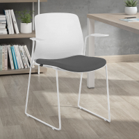 Chaise de Conference Swing, avec accoudoirs, empilable, siège rembourré