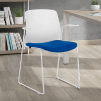 Chaise de Conference Swing, avec accoudoirs, empilable, siège rembourré