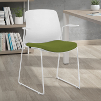 Chaise de Conference Swing, avec accoudoirs, empilable, siège rembourré
