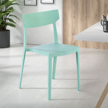 chaise de conference vert samba plastique sans accoudoirs 2