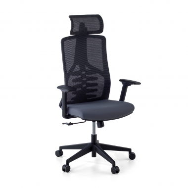 chaise ergonomique gris quick maille accoudoirs reglables 3d soutien lombaire appui tete 1